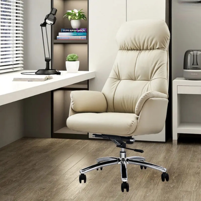 Ghế xoay giám đốc bọc da màu kem hiện đại: SG - 3807 - $hienthicat